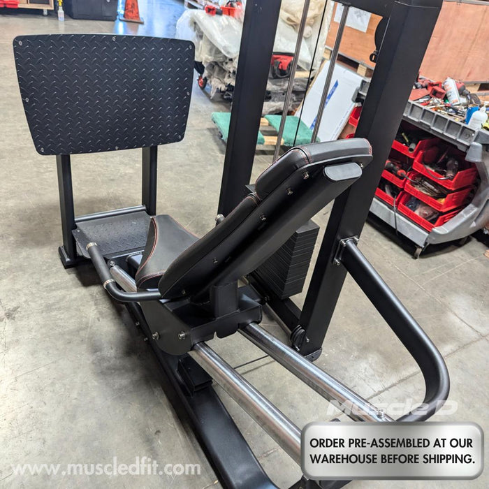 Elite Selectorized Leg Press - Muscle D Fitness - Commercial - Adjustable Seat - Pin Selectorized - Quads Glutes Workout - Sweatfully