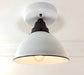 Modern Farmhouse Ceiling Light of White Enamel - Sweatfully