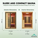 Peak Saunas Everest 2-Person Indoor Full Spectrum Infrared Sauna with XL Medical-Grade Red Light Therapy & Smart WiFi App Control - Sweatfully