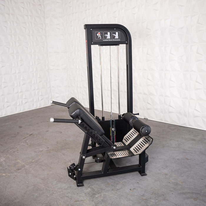 Excel Loaded Back Extension - Muscle D Fitness - Selectorized 45 Degree Hyper Extension - Band Compatable - Sweatfully