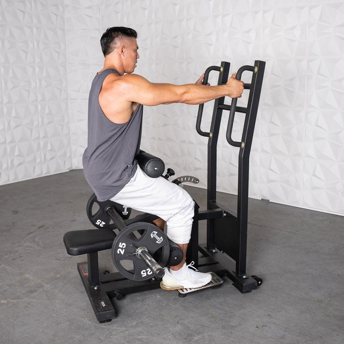 Excel Standing Hip Thrust - Muscle D Fitness - Plate Load Extension - Band Compatible - Adjustable Pads - Sweatfully