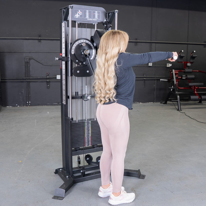 Excel Multi-Flight Trainer - Muscle D Fitness - Adjustable height - Selectorized Shoulder / Chest Machine - Sweatfully