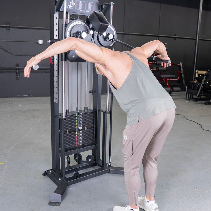 Excel Multi-Flight Trainer - Muscle D Fitness - Adjustable height - Selectorized Shoulder / Chest Machine - Sweatfully