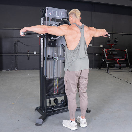 Excel Multi-Flight Trainer - Muscle D Fitness - Adjustable height - Selectorized Shoulder / Chest Machine - Sweatfully