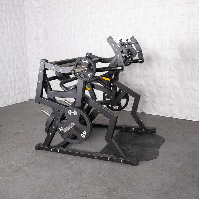 Excel Power Hack Squat - Muscle D Fitness - Plate Load Heavy Squat Machine - Weight Storage Pegs - Safety Stop - Sweatfully