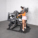 Excel Power Hack Squat - Muscle D Fitness - Plate Load Heavy Squat Machine - Weight Storage Pegs - Safety Stop - Sweatfully