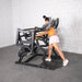 Excel Power Hack Squat - Muscle D Fitness - Plate Load Heavy Squat Machine - Weight Storage Pegs - Safety Stop - Sweatfully