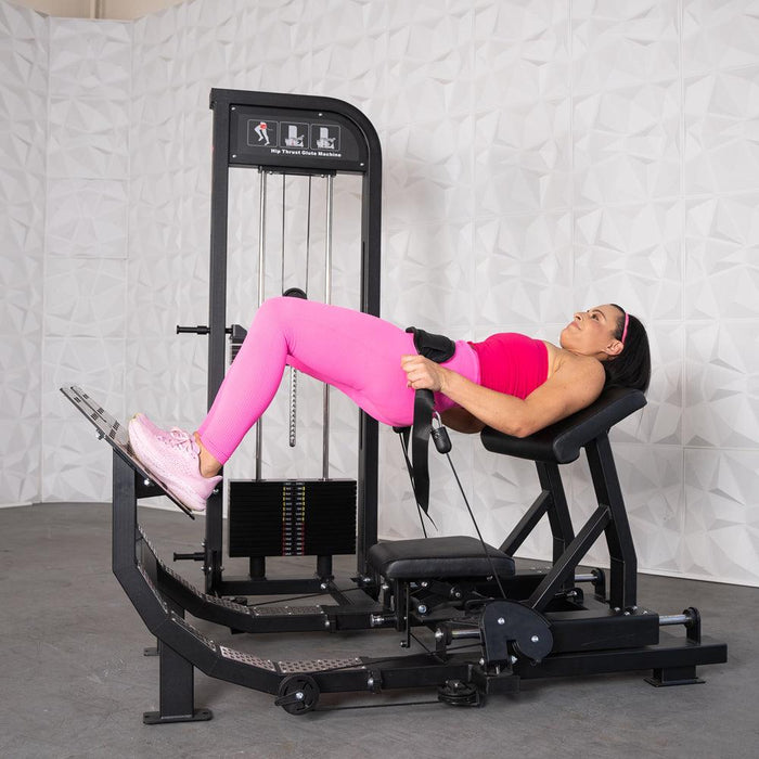 Excel Selectorized Hip Thrust Glute - Muscle D Fitness - Selectorized Glute Drive - Band Compatable - Sweatfully