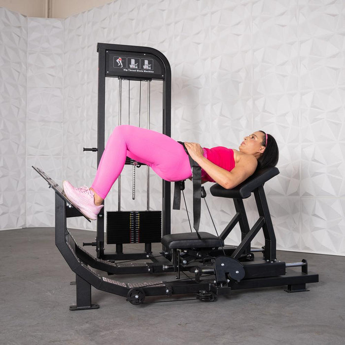Excel Selectorized Hip Thrust Glute - Muscle D Fitness - Selectorized Glute Drive - Band Compatable - Sweatfully
