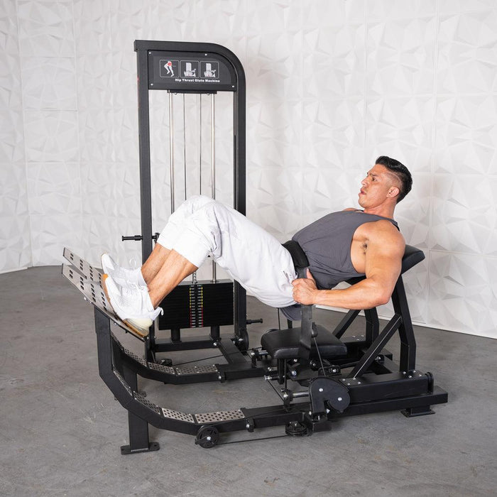 Excel Selectorized Hip Thrust Glute - Muscle D Fitness - Selectorized Glute Drive - Band Compatable - Sweatfully