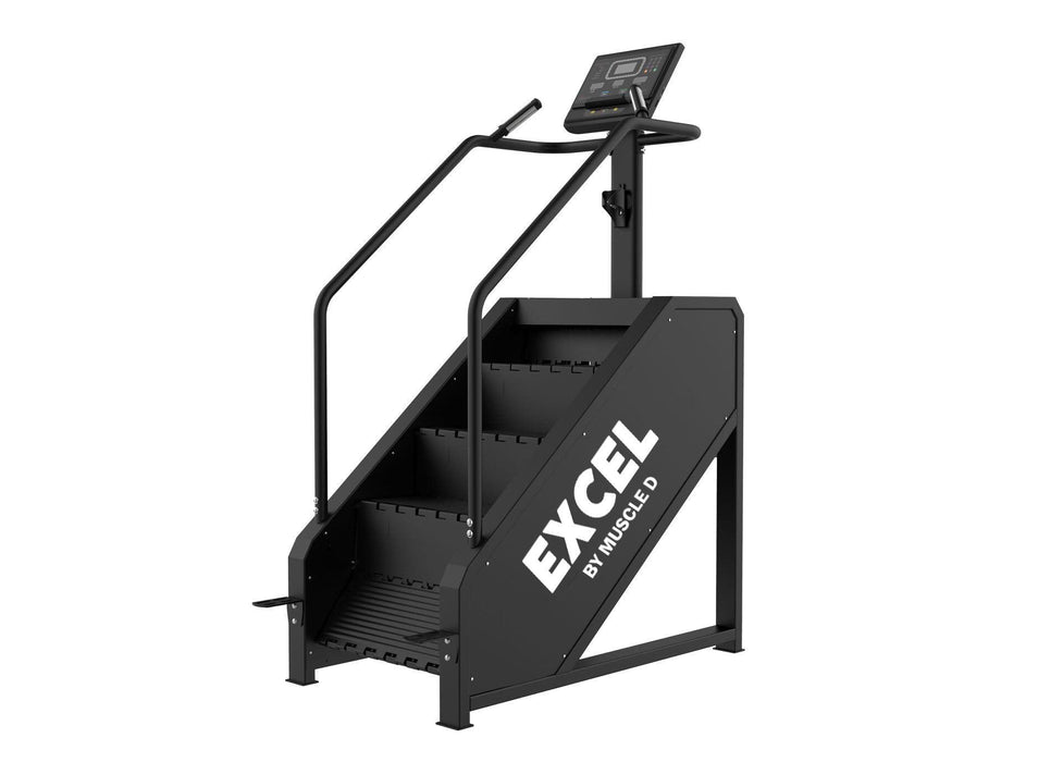 Light Commercial Stair Climber - Muscle D Fitness - Stepmill - LED Display - Heart Rate Monitor - Heavy Duty Chain Drive - Sweatfully