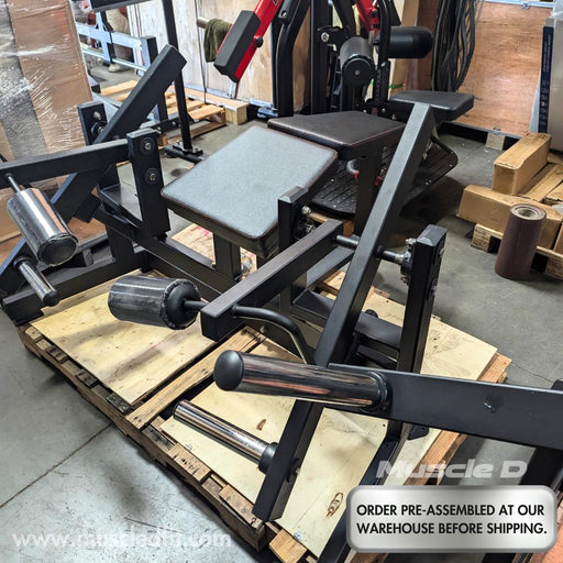 Excel Iso-Lateral Leg Curl - Muscle D Fitness - Plate Load Hamstring Curl Machine - Sweatfully