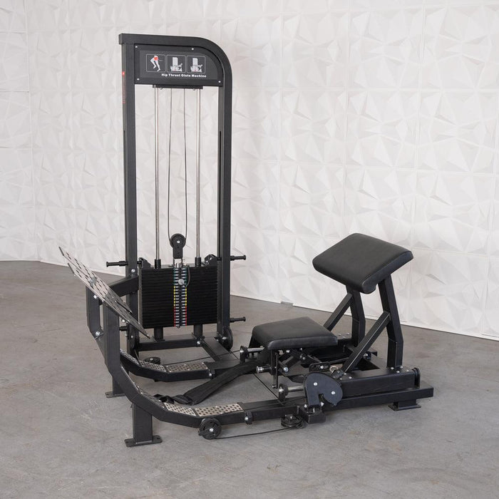 Excel Selectorized Hip Thrust Glute - Muscle D Fitness - Selectorized Glute Drive - Band Compatable - Sweatfully