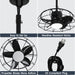 20 Inch Vistula Outdoor DC Motor Black Industrial Hanging Buckle Downrod Ceiling Fan with Light - Sweatfully
