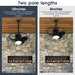 20 Inch Vistula Outdoor DC Motor Black Industrial Hanging Buckle Downrod Ceiling Fan with Light - Sweatfully