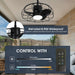20 Inch Vistula Outdoor DC Motor Black Industrial Hanging Buckle Downrod Ceiling Fan with Light - Sweatfully