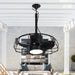 20 Inch Vistula Outdoor DC Motor Black Industrial Hanging Buckle Downrod Ceiling Fan with Light - Sweatfully
