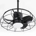 20 Inch Vistula Outdoor DC Motor Black Industrial Hanging Buckle Downrod Ceiling Fan with Light - Sweatfully