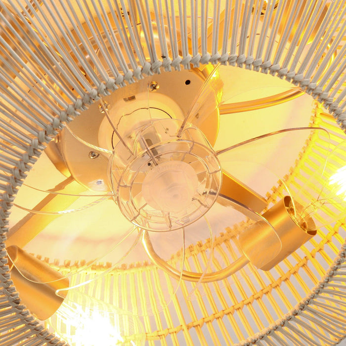 20 Inch Flora DC Motor Farmhouse Flush Mount Ceiling Fan with Light - Sweatfully