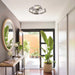20 Inch Hazel Satin Nickel Flush Mount LED Ceiling Fan with Remote Control - Sweatfully