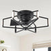 21 Inch Wade Black Industrial Flush Mount LED Ceiling Fan - Sweatfully