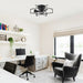 21 Inch Wade Black Industrial Flush Mount LED Ceiling Fan - Sweatfully