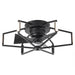 21 Inch Wade Black Industrial Flush Mount LED Ceiling Fan - Sweatfully