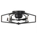 21 Inch Wade Black Industrial Flush Mount LED Ceiling Fan - Sweatfully