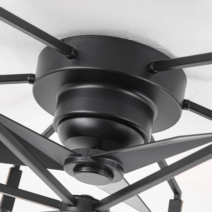 21 Inch Wade Black Industrial Flush Mount LED Ceiling Fan - Sweatfully