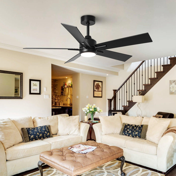 48" DC Motor 5 Blades Modern Downrod Mount Ceiling Fan - Sweatfully