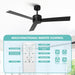 52" DC Motor 3 Blades Modern Downrod Mount Ceiling Fan - Sweatfully