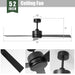 52" DC Motor 3 Blades Modern Downrod Mount Ceiling Fan - Sweatfully