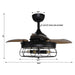 36" Benally Industrial Downrod Mount Ceiling Fan with Lighting and Remote Control - Sweatfully