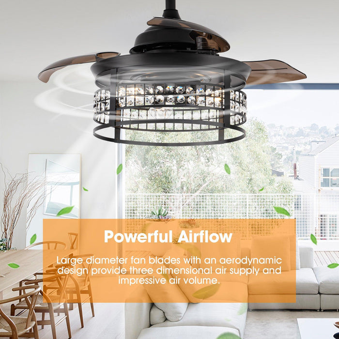 36" 3 Blades Modern Ceiling Fan with Lighting and Remote Control - Sweatfully