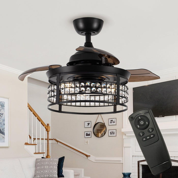 36" 3 Blades Modern Ceiling Fan with Lighting and Remote Control - Sweatfully