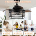 36" 3 Blades Modern Ceiling Fan with Lighting and Remote Control - Sweatfully