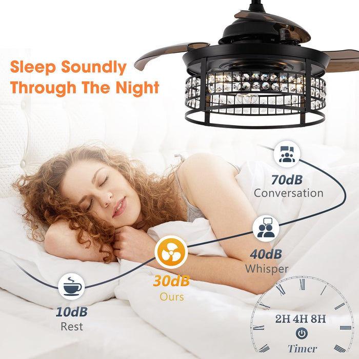 36" 3 Blades Modern Ceiling Fan with Lighting and Remote Control - Sweatfully
