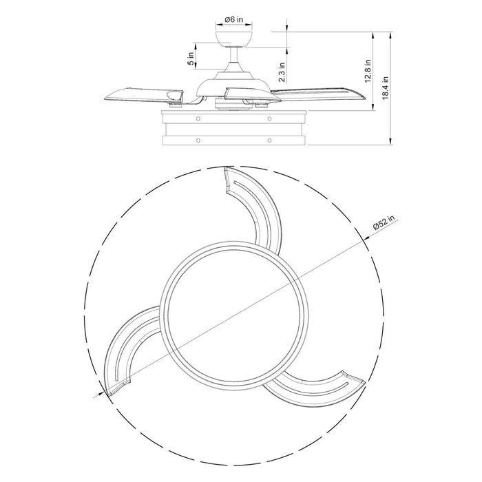 52" Cochin Smart Fan with LED Light - Sweatfully