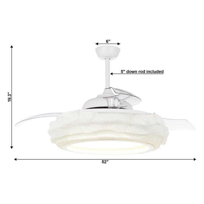 52" Jaipur Smart Fan with LED Light - Sweatfully