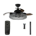 42" Modern Downrod Mount Crystal Ceiling Fan with Lighting and Remote Control - Sweatfully