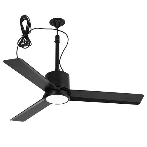 42 Inch Rhine Indoor/Wet Outdoor IP65 Black Anywhere Waterproof Ceiling Fan with LED Light and Convenient Hanging Hook - Sweatfully