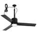 42 Inch Rhine Indoor/Wet Outdoor IP65 Black Anywhere Waterproof Ceiling Fan with LED Light and Convenient Hanging Hook - Sweatfully