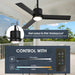42 Inch Rhine Indoor/Wet Outdoor IP65 Black Anywhere Waterproof Ceiling Fan with LED Light and Convenient Hanging Hook - Sweatfully