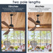 42 Inch Patio Guard IP65 Outdoor DC Motor Black Modern Hanging Buckle Downrod Ceiling Fan with Light - Sweatfully