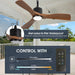 42 Inch Patio Guard IP65 Outdoor DC Motor Black Modern Hanging Buckle Downrod Ceiling Fan with Light - Sweatfully