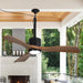 42 Inch Patio Guard IP65 Outdoor DC Motor Black Modern Hanging Buckle Downrod Ceiling Fan with Light - Sweatfully