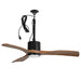 42 Inch Patio Guard IP65 Outdoor DC Motor Black Modern Hanging Buckle Downrod Ceiling Fan with Light - Sweatfully