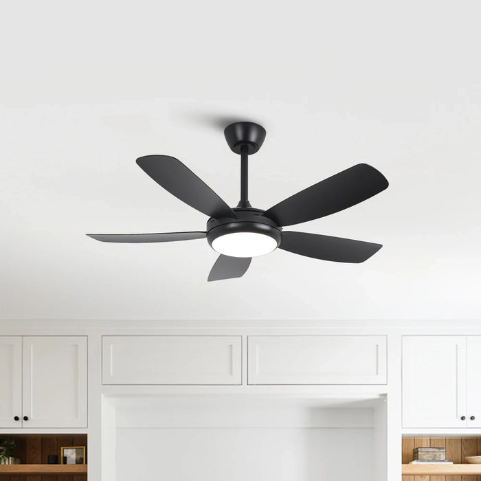 42 Inch Gladys Modern Black LED Ceiling Fan with Remote Control - Sweatfully