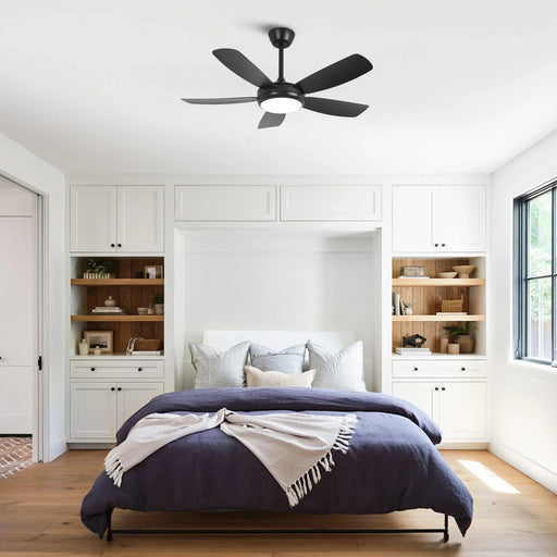 42 Inch Gladys Modern Black LED Ceiling Fan with Remote Control - Sweatfully