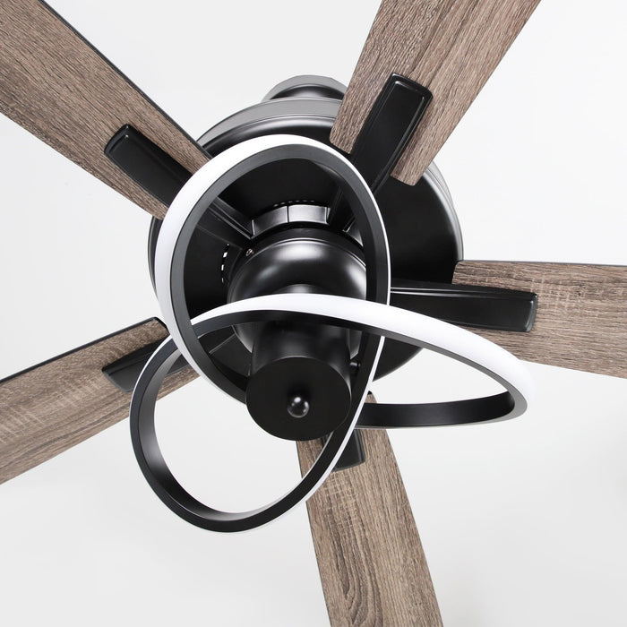 52 Inch Oregon DC Motor Modern Downrod Ceiling Fan with LED Light - Sweatfully